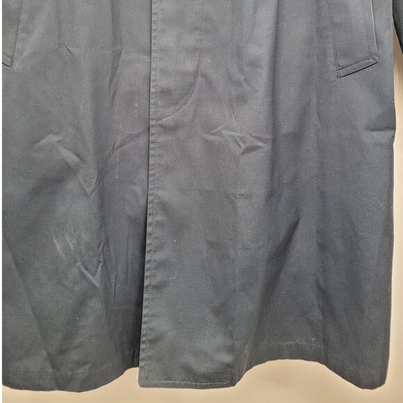 London Fog Vintage 80s Union Made‎ Blue Single Breasted Lined Trench Coat 40S - Picture 7 of 16